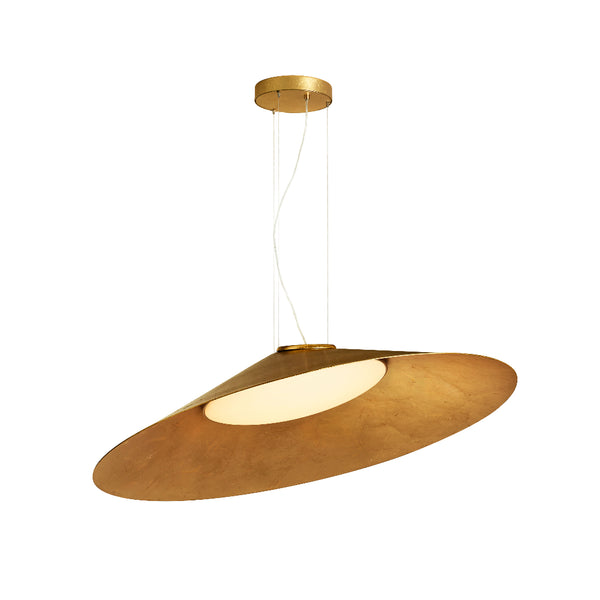 Gold pendant light on a white background from KDLN available at Spacio retail stores in Mumbai & Kolkata. 