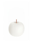 White glass table lamp with a copper stem on a white background from KDLN available at Spacio in India. 
