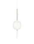 White pendant light on a white background from Kdln available at Spacio in India 