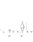 A diagram showcasing the various sizes of KDLN Vice Versa Pendant Lights, bringing a breath of greenery to bright vertical gardens.