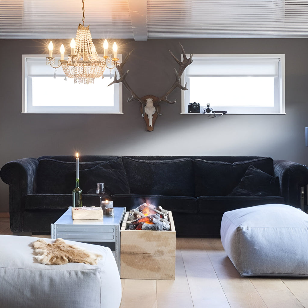 500 LED Insert Water Vapour with Decorative Logs Fireplace | Spacio