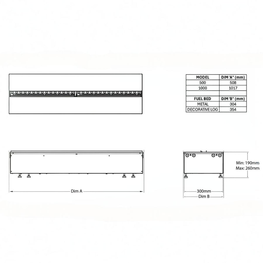 500 LED with Decorative Logs