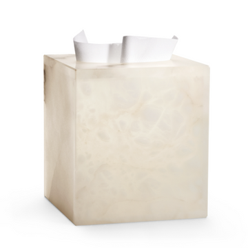 Alisa Cream Alabaster Tissue Cover on a white background