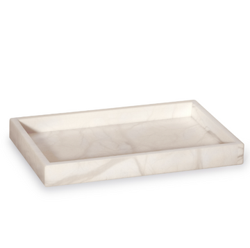 Alisa Cream Alabaster Amenity Tray on a white background