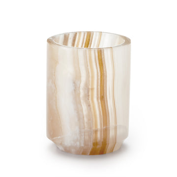 Ambarino Onyx Brush Holder from Labrazel on a white background available at Spacio retail stores in Mumbai and Kolkata