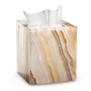 Ambarino Onyx Tissue Cover from labrazel on a white background at Spacio retail store in Mumbai