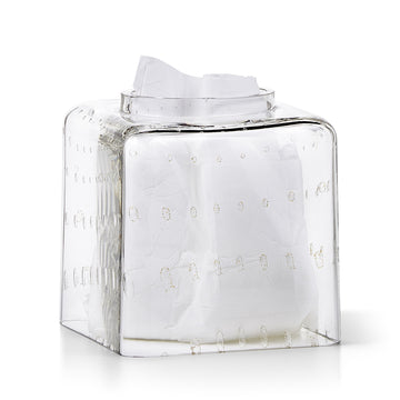 Labrazel contessa clear tissue cover with gold and silver accents on white background at Spacio retail store in Mumbai
