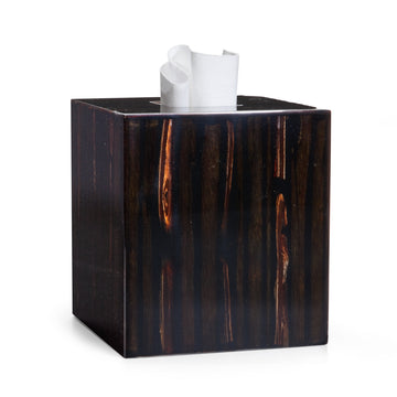 Fernwood tissue box cover from Labrazel with white tissues on a white background at Spacio retail store in Mumbai