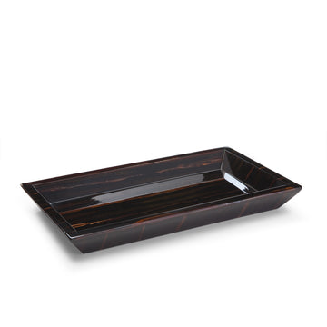 Labrazel rectangular wooden tray with brown accents on a white background at Spacio retail store in Mumbai