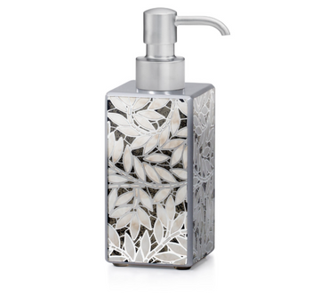 Willow Glass Soap Dispenser from Labrazel on a white background at Spacio retail store in Mumbai