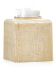 Woven Gold Glass Tissue Cover from Labrazel on a white background at Spacio retail store in Mumbai 