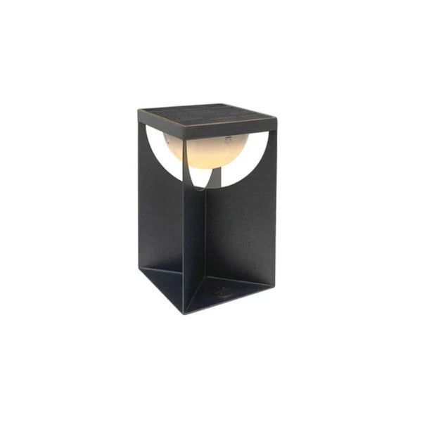 Graphite finish outdoor solar table lamp on a white background by Les Jardins available at Spacio retail stores in Mumbai & Kolkata.  