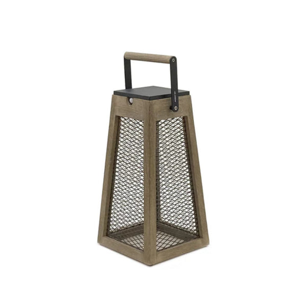 Solar lantern with handle on a white background by Les Jardins available at Spacio retail stores in Mumbai & Kolkata.  