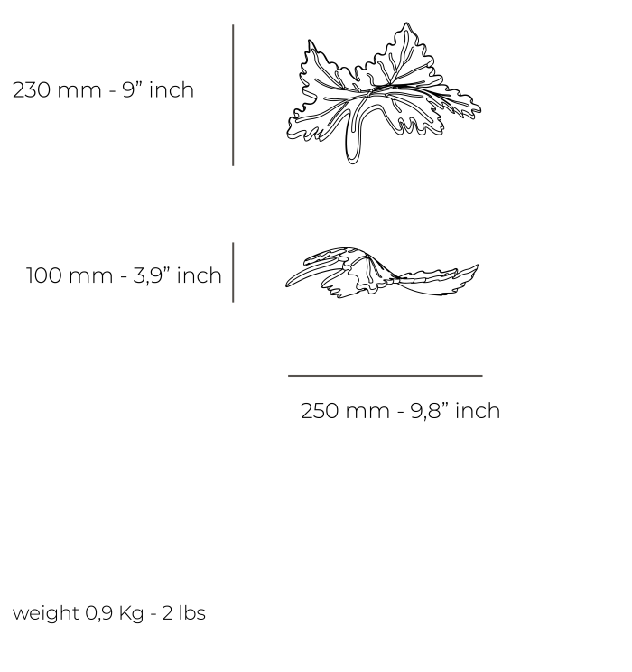 Lisia glass element from Italamp, size details 