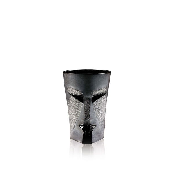 Crystal Kubik Black Tumbler from Masque collection by Maleras on white back ground for modern interiors available at Spacio India from the Drink ware of Bar Accessories Collection.