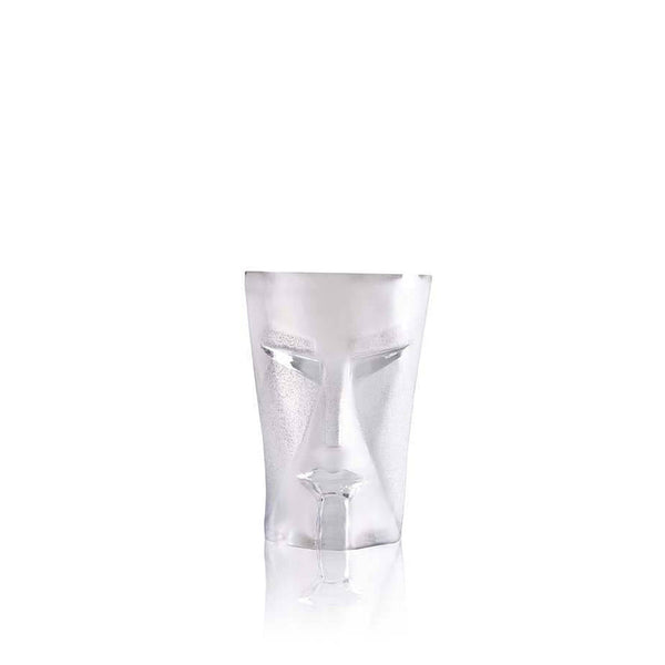 Maleras Crystal Kubik Tumbler Clear from Masque collection on a white back ground for modern interiors available at Spacio India from the Drink ware of Bar Accessories Collection.