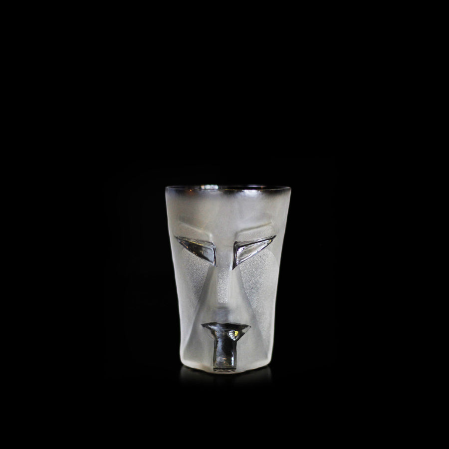 Maleras Crystal Kubik Tumbler Clear from Masque collection on a white back ground for modern interiors available at Spacio India from the Drink ware of Bar Accessories Collection.