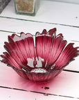 Maleras Crystal Fleur Bowl Small Bowl on a white wooden table for modern interiors available at Spacio India from Decor Accessories and Tableware Collection of Decorative Bowls.