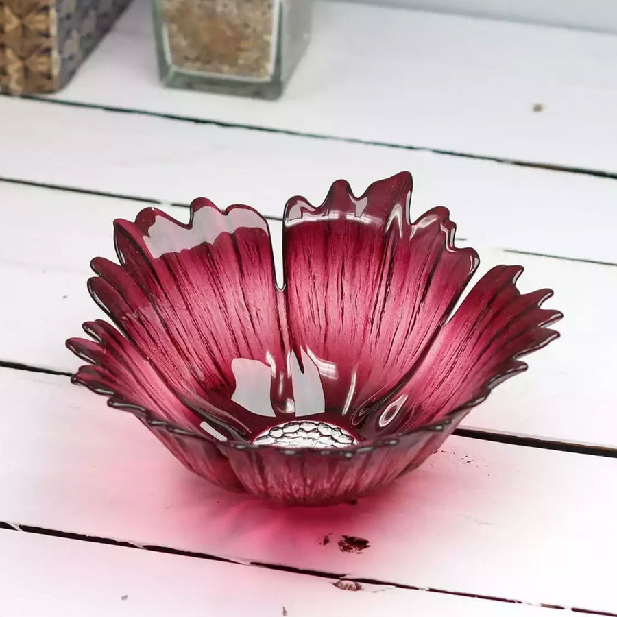 Maleras Crystal Fleur Bowl Small Bowl on a white wooden table for modern interiors available at Spacio India from Decor Accessories and Tableware Collection of Decorative Bowls.