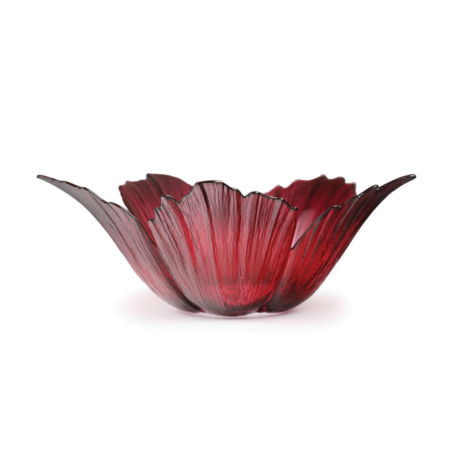 Side look of Maleras Crystal Fleur Large Bowl on a white back ground for modern interiors available at Spacio India from Decor Accessories and Tableware Collection of Decorative Bowls.