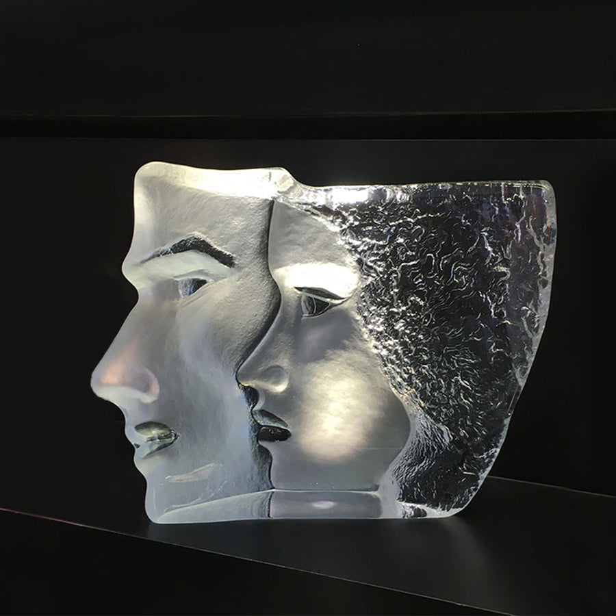 Maleras Crystal Together Limited Edition Sculpture on a black back ground for modern interior available at Spacio India from Sculpture and Art Objects Collection.