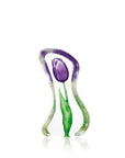 Maleras Crystal Sculpture Tulip Purple Small on a white background, available at Spacio India from the Sculptures and Art Objects Collection