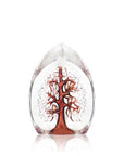 Maleras Crystal Sculpture Yggdrasil Red Large on a white background, available at Spacio India from the Sculptures and Art Objects Collection