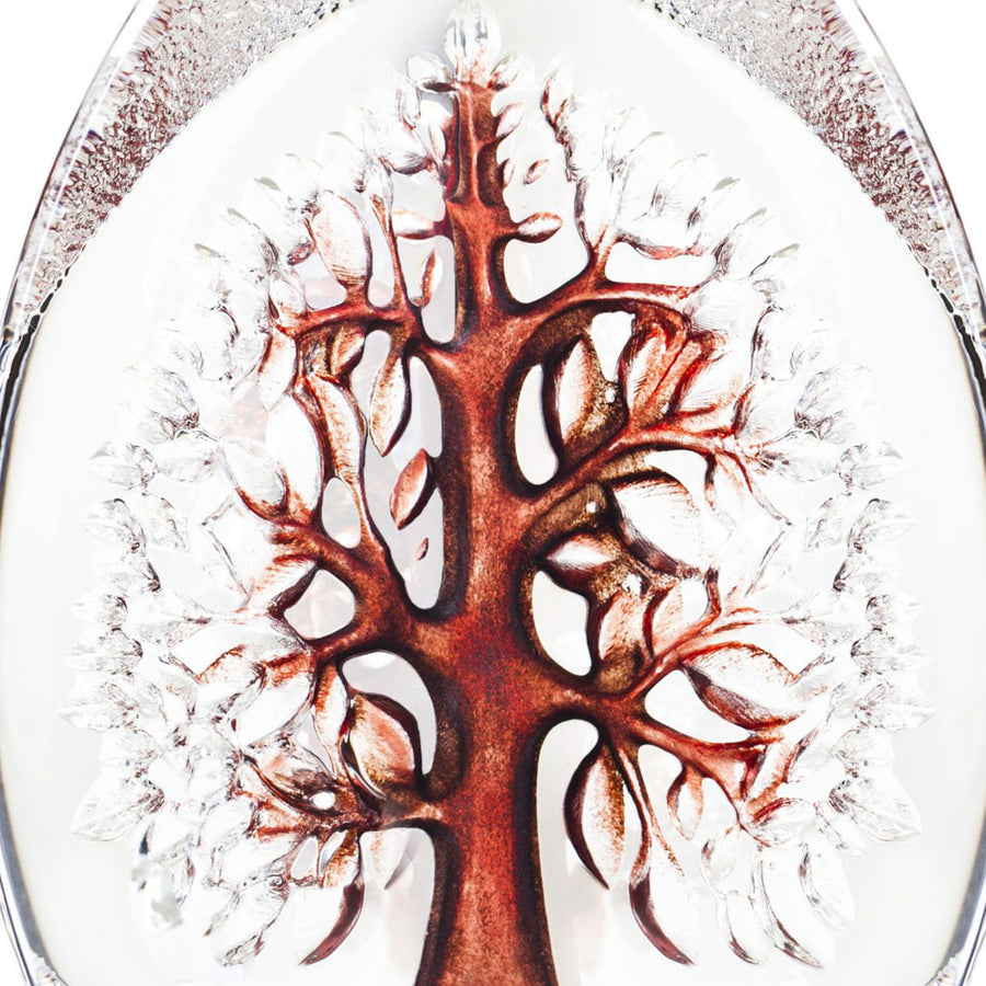 Close look of Maleras Crystal Sculpture Yggdrasil Red Large on a white back ground available at Spacio India from the Sculptures and Art Objects Collection.