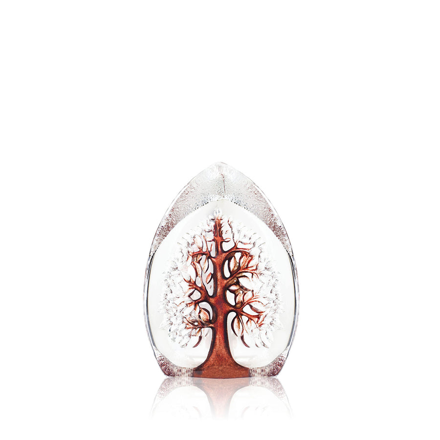 Maleras Crystal Sculpture Yggdrasil Red Small on a white background, available at Spacio India from the Sculptures and Art Objects Collection