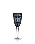 Maleras Crystal Wineglass Kubik Black from Masque collection on a white back ground for modern interiors available at Spacio India from the Drink ware of Bar Accessories Collection.