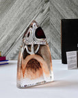 Decorative crystal sculpture of Viking from Maleras along with picture of Mats Jonassan