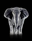 Maleras Crystal Sculpture Small Elephant on a black back ground available at Spacio India from the Sculptures and Art Objects Collection