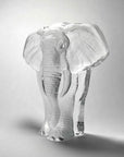 Side Look of Maleras Crystal Sculpture Small Elephant on a grey back ground available at Spacio India from the Sculptures and Art Objects Collection