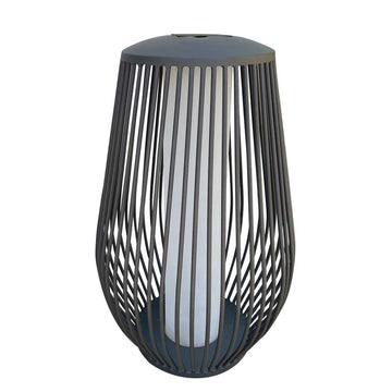 Black outdoor indoor solar lamp on a white background