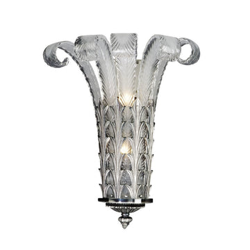 Decorative wall light fixture with intricate design on a white background