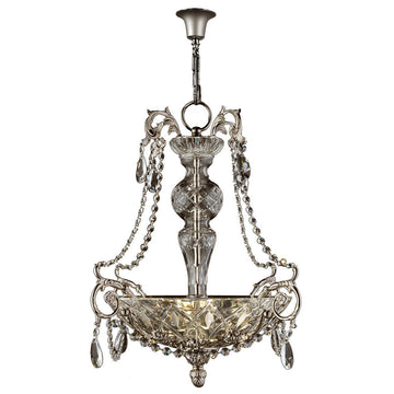 Decorative chandelier with crystal details on a white background