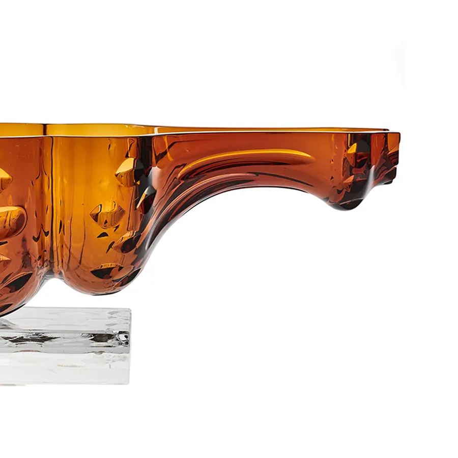 Close right look of Mario Cioni Crystal Baboda Passion Suspended Bowl on white back ground available at Spacio India for luxury home decor accessories collection of Bowls & Centerpieces.
