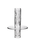 Clear Crystal vase with textured design on a white background