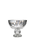 Clear crystal bowl with a textured design on a white background