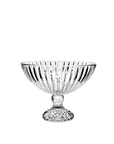 Clear crystal footed bowl on a white background