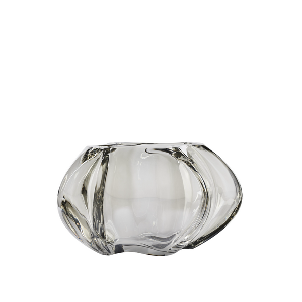Clear crystal bowl on a white background