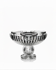 Crystal caviar bowl with ribbed design on a white background
