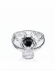 Clear crystal caviar footed bowl on a white background