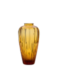 Mario Cioni Crystal Amphorae Idria Deep Amber Vase on a white back ground available at Spacio India for luxury home decor collection of decorative vases.