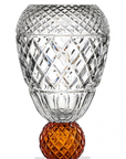 Close look of Mario Cioni Crystal Katherina Vase 2123 44 884 with Amber Sphere available at Spacio India for luxury home decor accessories collection of Vases & Centerpieces.