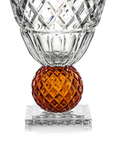 Close look of Amber Sphere of Mario Cioni Crystal Katherina Vase 2123 44 884 available at Spacio India for luxury home decor accessories collection of Vases & Centerpieces.