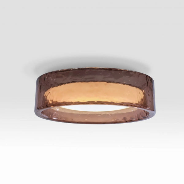 Ceiling light fixture with a brown and gold design on a white background