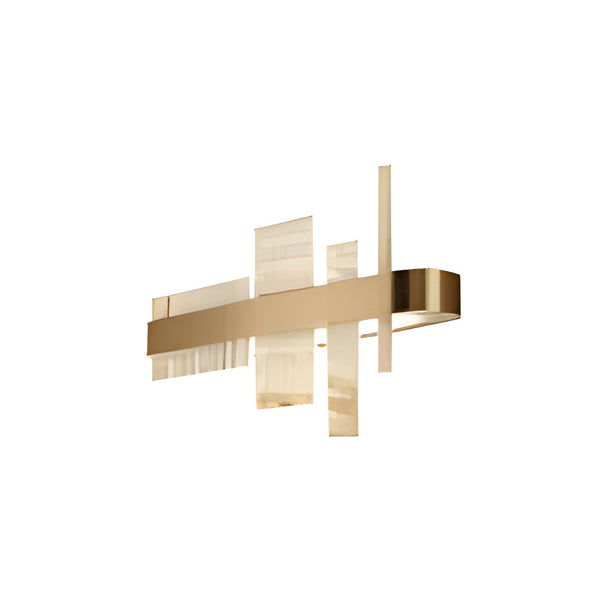 Modern wall light fixture with gold and beige accents on a white background by Masiero available at Spacio retail stores in Mumbai & Kolkata. 