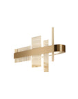 Modern wall light fixture with gold and beige accents on a white background by Masiero available at Spacio retail stores in Mumbai & Kolkata. 