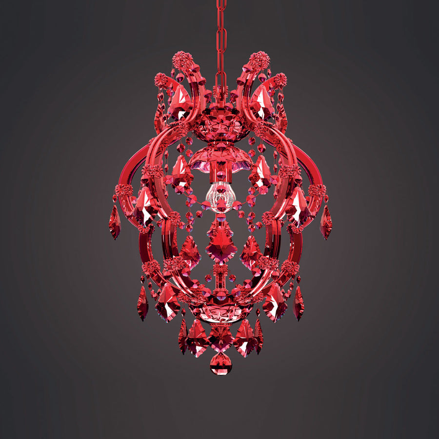 Classic Red chandelier on a dark gray background from Masiero available at Spacio in India. 